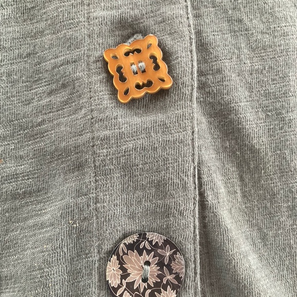 Soft Surroundings tunic, size M. Green grey with decoritive buttons. - Picture 3 of 8